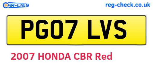 PG07LVS are the vehicle registration plates.