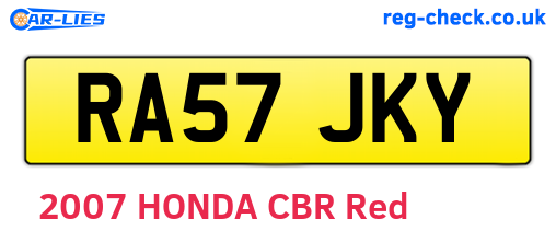 RA57JKY are the vehicle registration plates.