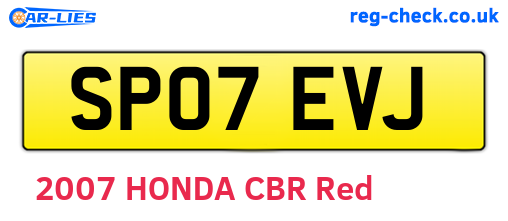 SP07EVJ are the vehicle registration plates.