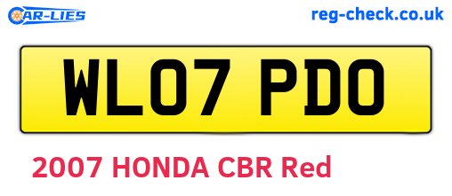WL07PDO are the vehicle registration plates.
