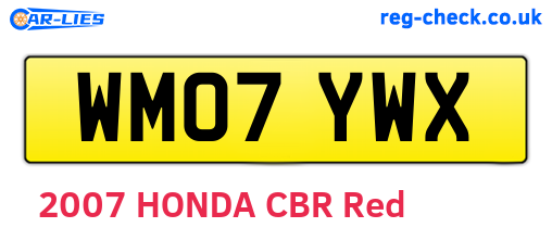 WM07YWX are the vehicle registration plates.