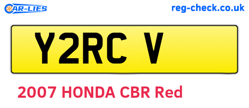 Y2RCV are the vehicle registration plates.