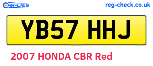 YB57HHJ are the vehicle registration plates.