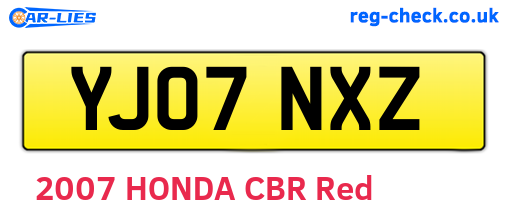 YJ07NXZ are the vehicle registration plates.