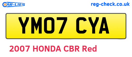 YM07CYA are the vehicle registration plates.