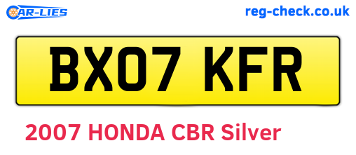 BX07KFR are the vehicle registration plates.