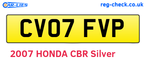 CV07FVP are the vehicle registration plates.
