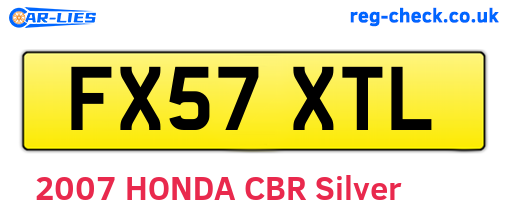 FX57XTL are the vehicle registration plates.
