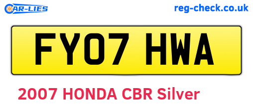 FY07HWA are the vehicle registration plates.