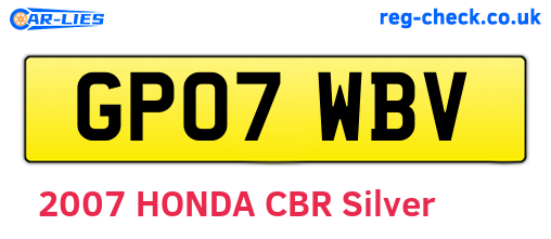 GP07WBV are the vehicle registration plates.