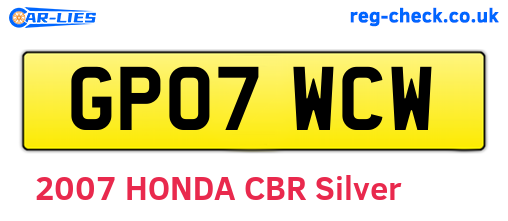 GP07WCW are the vehicle registration plates.