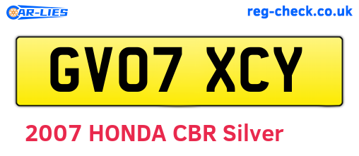 GV07XCY are the vehicle registration plates.