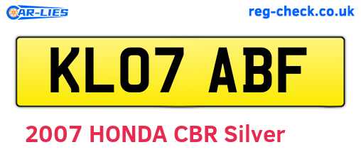 KL07ABF are the vehicle registration plates.