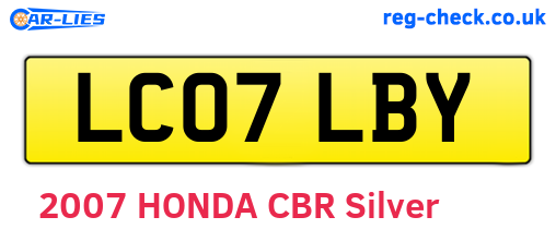 LC07LBY are the vehicle registration plates.