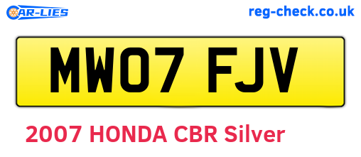 MW07FJV are the vehicle registration plates.