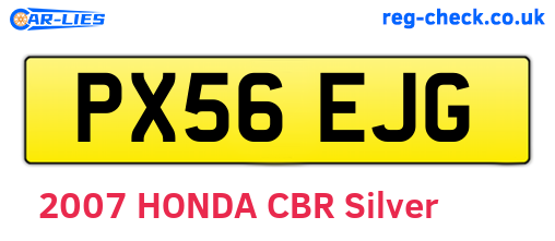 PX56EJG are the vehicle registration plates.