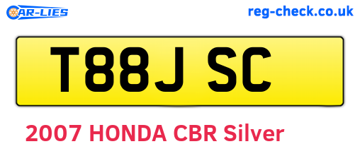 T88JSC are the vehicle registration plates.
