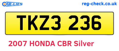 TKZ3236 are the vehicle registration plates.