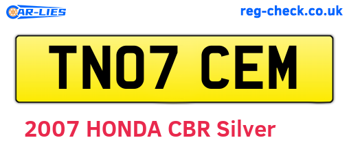 TN07CEM are the vehicle registration plates.