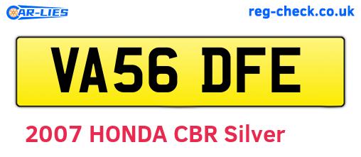 VA56DFE are the vehicle registration plates.