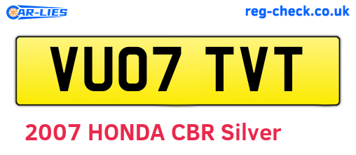 VU07TVT are the vehicle registration plates.