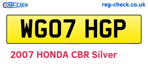 WG07HGP are the vehicle registration plates.