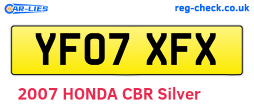 YF07XFX are the vehicle registration plates.