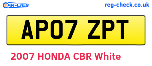 AP07ZPT are the vehicle registration plates.