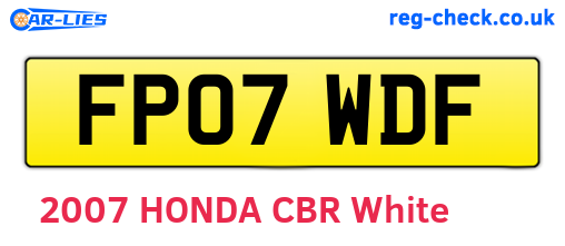 FP07WDF are the vehicle registration plates.