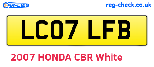 LC07LFB are the vehicle registration plates.