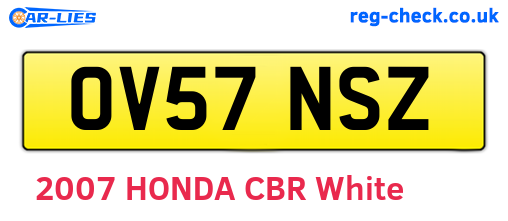 OV57NSZ are the vehicle registration plates.