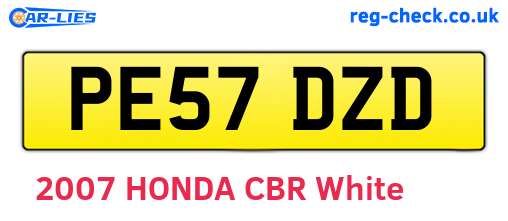 PE57DZD are the vehicle registration plates.