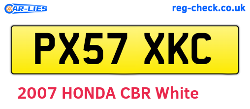 PX57XKC are the vehicle registration plates.