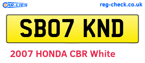SB07KND are the vehicle registration plates.
