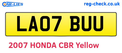 LA07BUU are the vehicle registration plates.