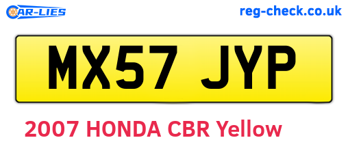 MX57JYP are the vehicle registration plates.