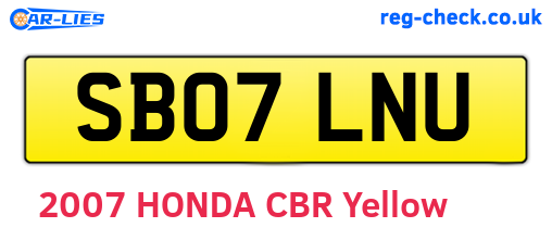 SB07LNU are the vehicle registration plates.