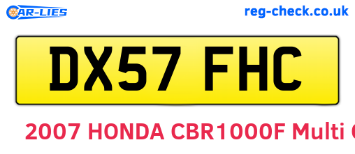 DX57FHC are the vehicle registration plates.