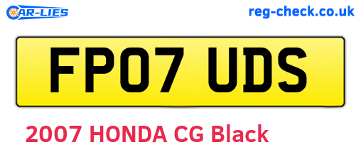 FP07UDS are the vehicle registration plates.
