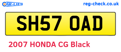 SH57OAD are the vehicle registration plates.