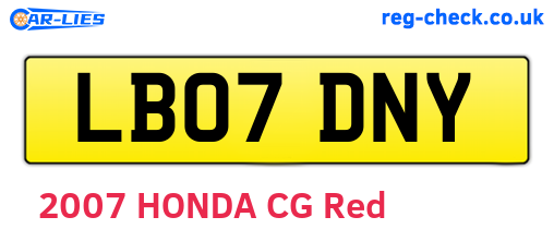 LB07DNY are the vehicle registration plates.