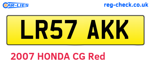LR57AKK are the vehicle registration plates.