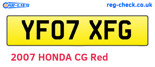 YF07XFG are the vehicle registration plates.
