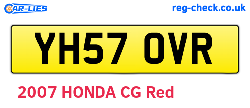 YH57OVR are the vehicle registration plates.