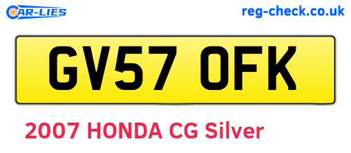 GV57OFK are the vehicle registration plates.