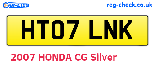 HT07LNK are the vehicle registration plates.