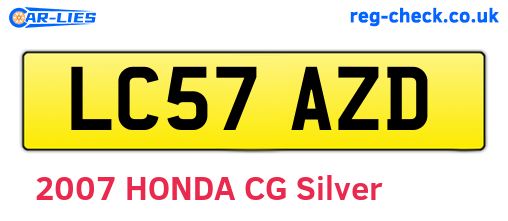 LC57AZD are the vehicle registration plates.