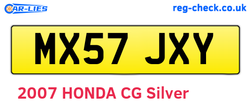 MX57JXY are the vehicle registration plates.