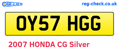 OY57HGG are the vehicle registration plates.