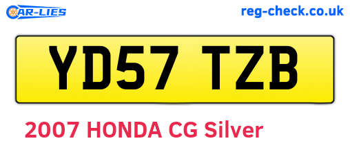 YD57TZB are the vehicle registration plates.